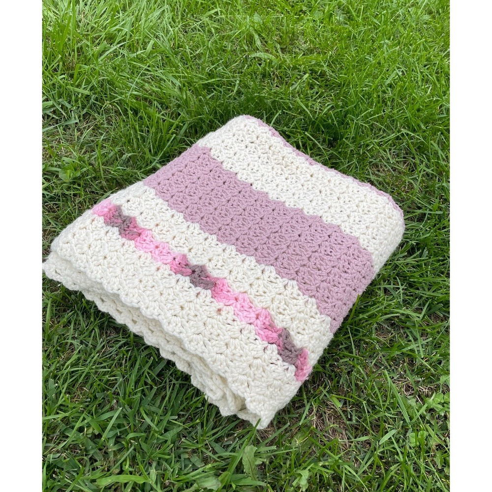 Homemade Afgan Different Shades Of Purple 63x52